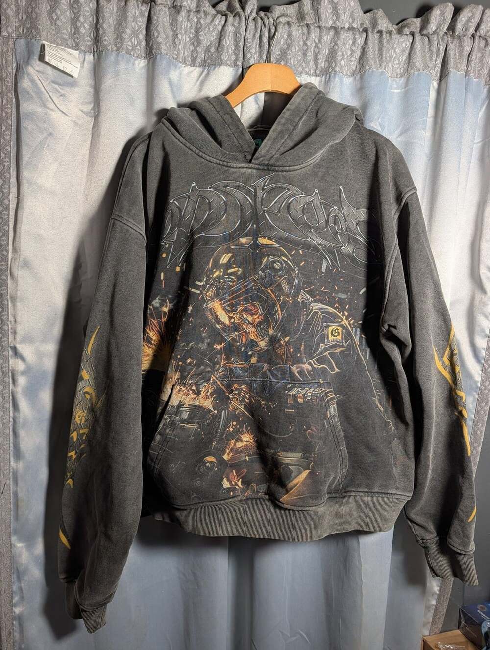 Godspeed Steel Sharpens Steel Welder Graphic Hoodie Black